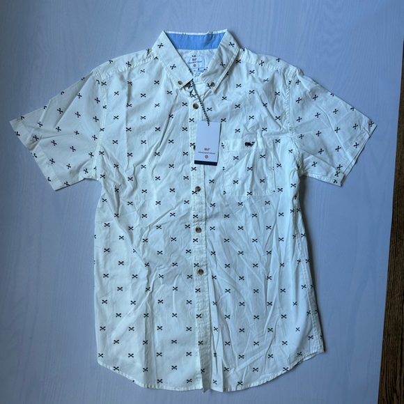 New Vineyard vines boys shirt Sz M fishbones - Picture 1 of 3
